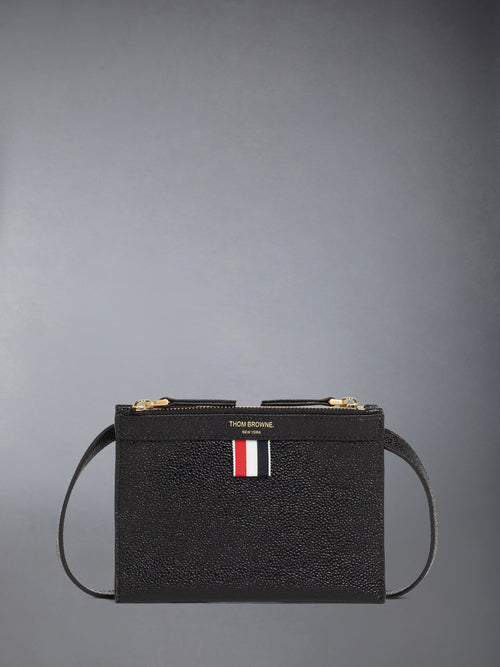 PEBBLE GRAIN MINI DOUBLE DOCUMENT HOLDER CROSSBODY