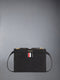 PEBBLE GRAIN MINI DOUBLE DOCUMENT HOLDER CROSSBODY - BLACK