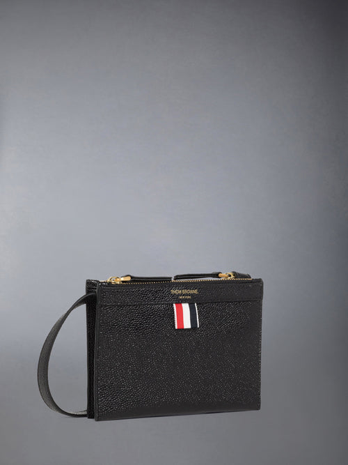 PEBBLE GRAIN MINI DOUBLE DOCUMENT HOLDER CROSSBODY