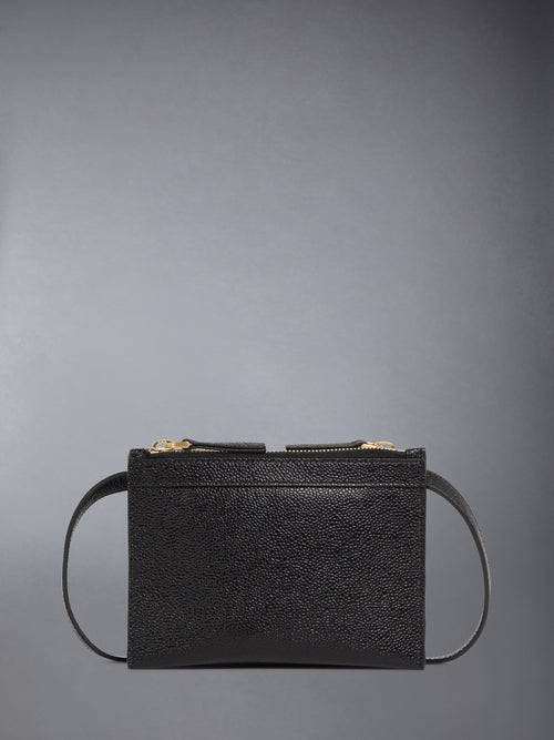 PEBBLE GRAIN MINI DOUBLE DOCUMENT HOLDER CROSSBODY