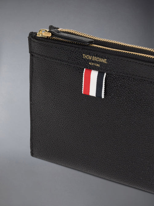 PEBBLE GRAIN MINI DOUBLE DOCUMENT HOLDER CROSSBODY