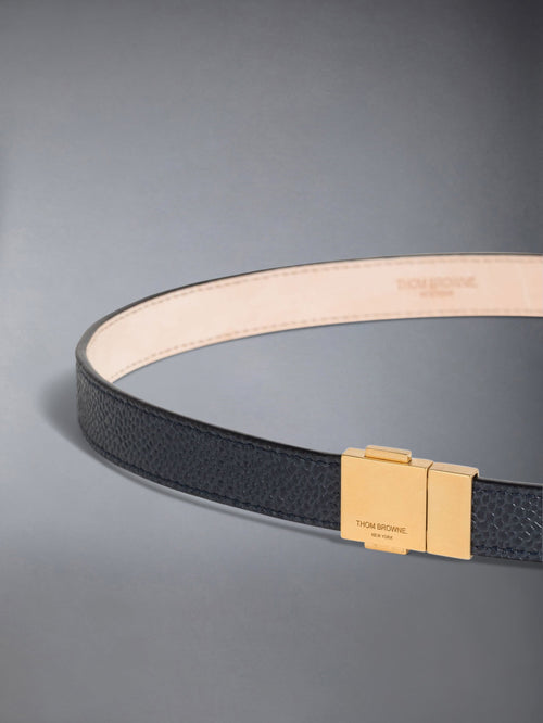 PEBBLE GRAIN LEATHER CLIP BUCKLE BELT