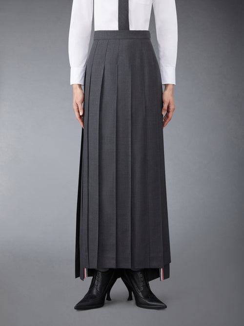 TWILL PLEATED LONG SKIRT