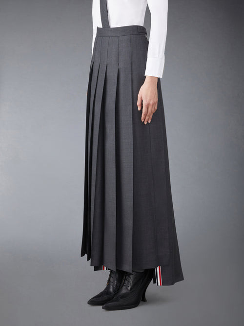 TWILL PLEATED LONG SKIRT