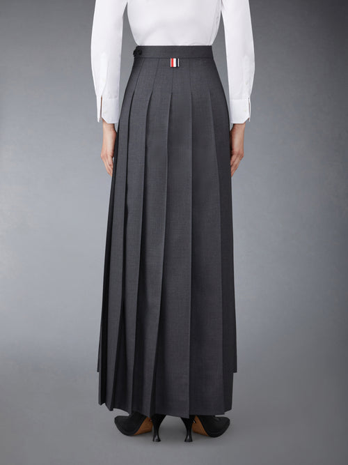 TWILL PLEATED LONG SKIRT