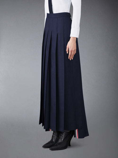 TWILL PLEATED LONG SKIRT