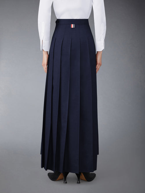 TWILL PLEATED LONG SKIRT