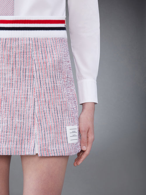 SEERSUCKER TWEED BOX PLEAT MINI SKIRT