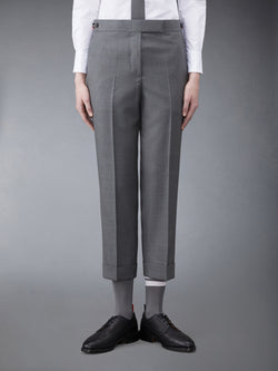 TWILL LOW RISE SLIM TROUSERS