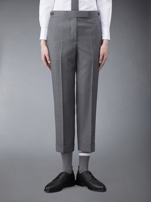 TWILL LOW RISE SLIM TROUSERS