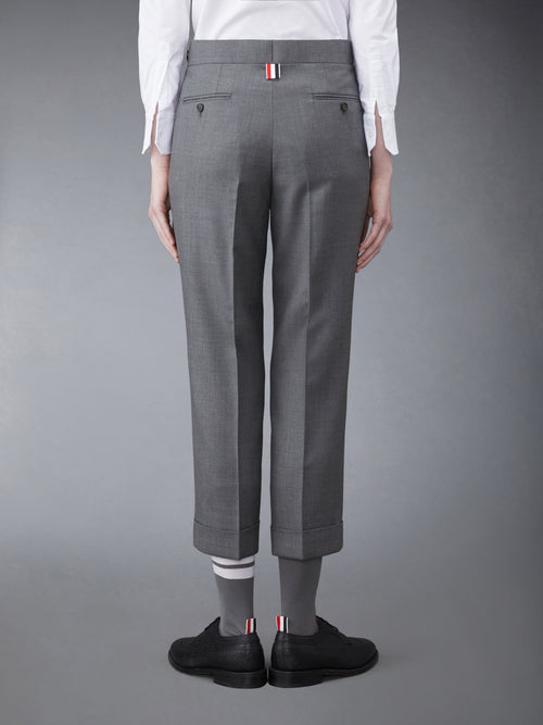 TWILL LOW RISE SLIM TROUSERS