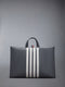 PEBBLE GRAIN 4-BAR SQUARED TOTE - DARK GREY