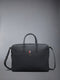 PEBBLE GRAIN LEATHER BUSINESS BAG - DARK GREY