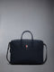 PEBBLE GRAIN LEATHER BUSINESS BAG - NAVY