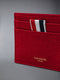 PEBBLE GRAIN LEATHER SINGLE CARD HOLDER - RED