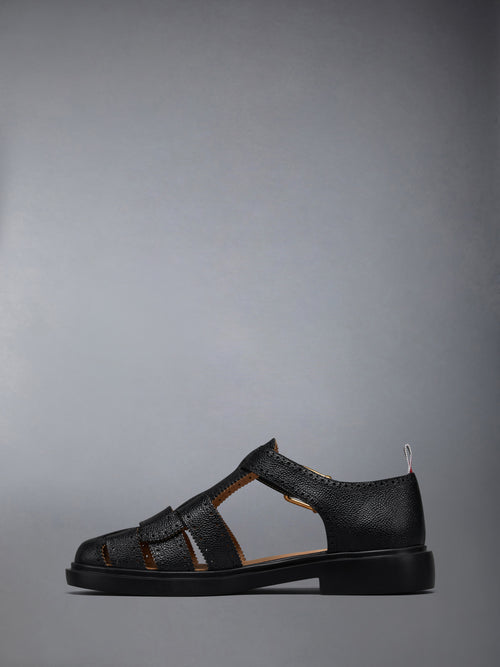 PEBBLE GRAIN LEATHER FISHERMAN SANDAL