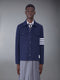 COTTON DOUBLE FACE KNIT 4-BAR SHIRT JACKET - NAVY