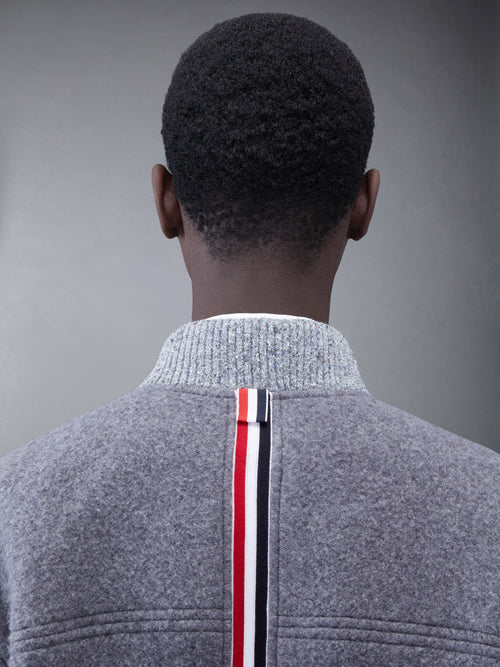 Wool Fleece Stripe Bomber