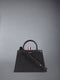 PEBBLE GRAIN SHOULDER STRAP MINI TRAPEZE TOTE - BLACK