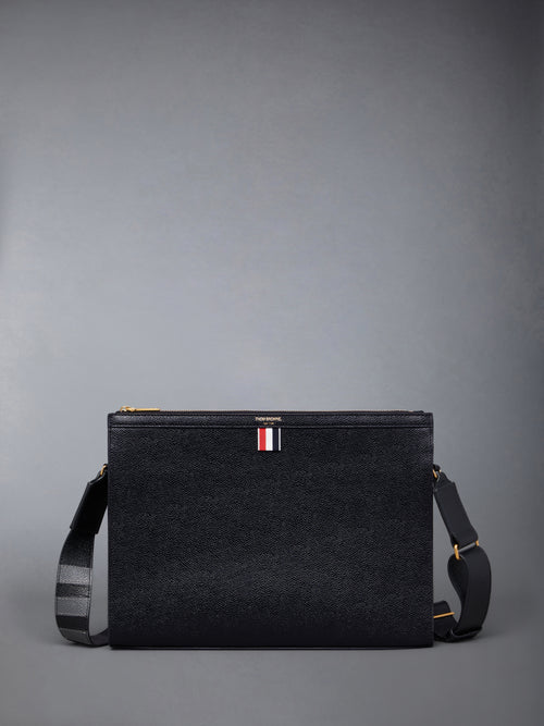 PEBBLE GRAIN 4-BAR CROSSBODY DOCUMENT HOLDER