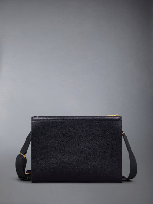 PEBBLE GRAIN 4-BAR CROSSBODY DOCUMENT HOLDER