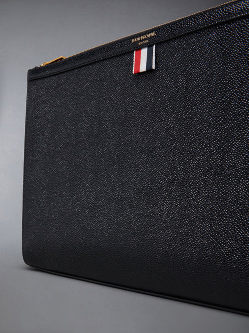 PEBBLE GRAIN 4-BAR CROSSBODY DOCUMENT HOLDER