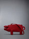 PEBBLE GRAIN PIG BAGUETTE BAG - RED