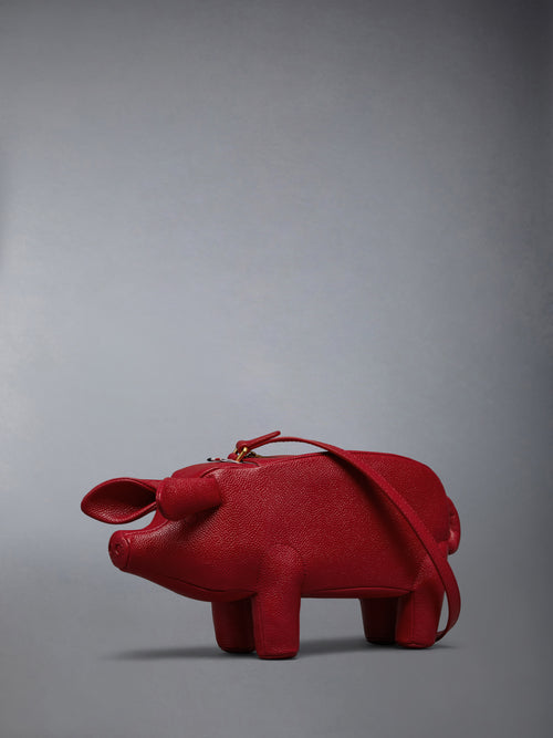 PEBBLE GRAIN PIG BAGUETTE BAG