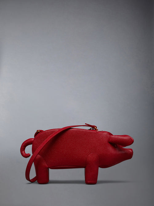 PEBBLE GRAIN PIG BAGUETTE BAG