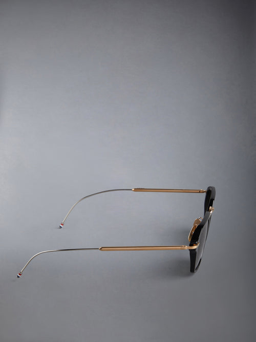 ACETATE AND TITANIUM RECTANGULAR SUNGLASSES