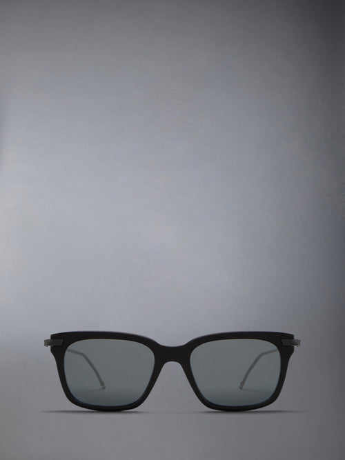 ACETATE AND TITANIUM RECTANGULAR SUNGLASSES