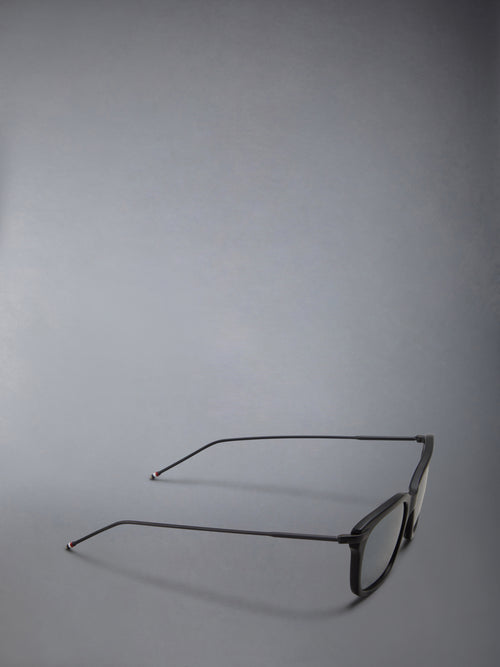 ACETATE AND TITANIUM RECTANGULAR SUNGLASSES