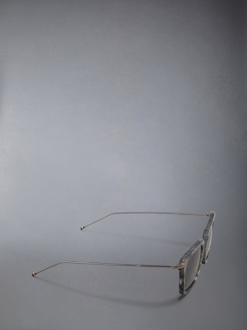 ACETATE AND TITANIUM RECTANGULAR SUNGLASSES