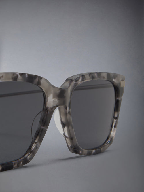 ACETATE AND TITANIUM RECTANGULAR SUNGLASSES