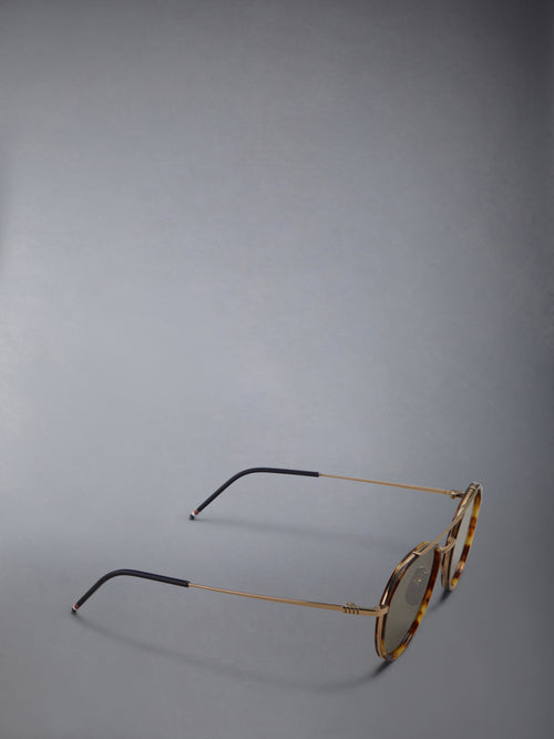 ACETATE AND TITANIUM RECTANGULAR SUNGLASSES