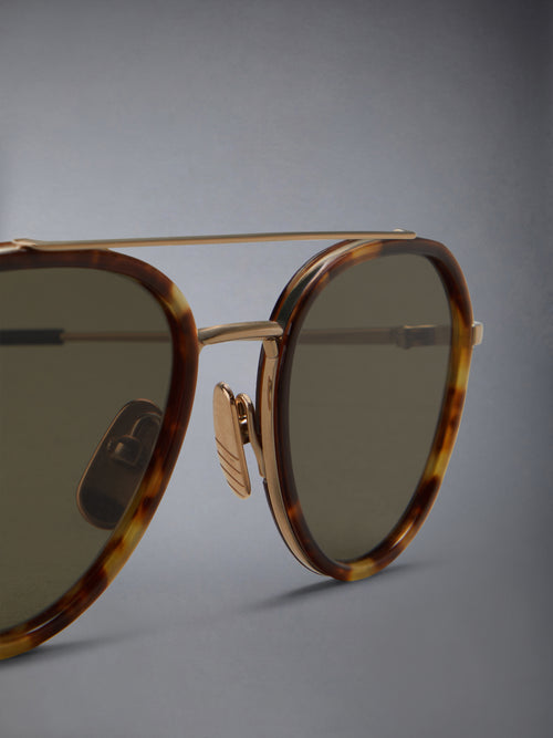 ACETATE AND TITANIUM RECTANGULAR SUNGLASSES