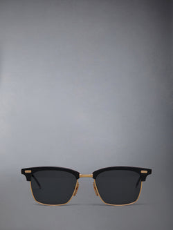 ACETATE AND TITANIUM RECTANGULAR SUNGLASSES