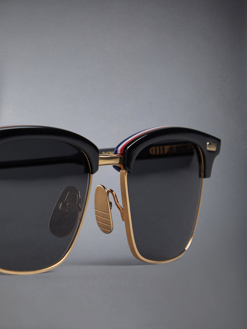 ACETATE AND TITANIUM RECTANGULAR SUNGLASSES