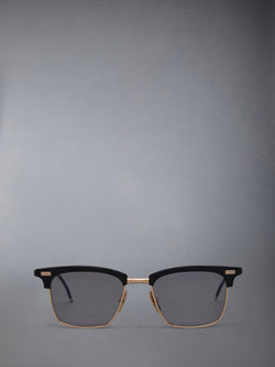 ACETATE AND TITANIUM RECTANGULAR SUNGLASSES