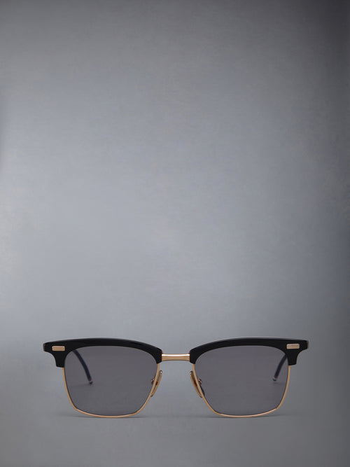 ACETATE AND TITANIUM RECTANGULAR SUNGLASSES