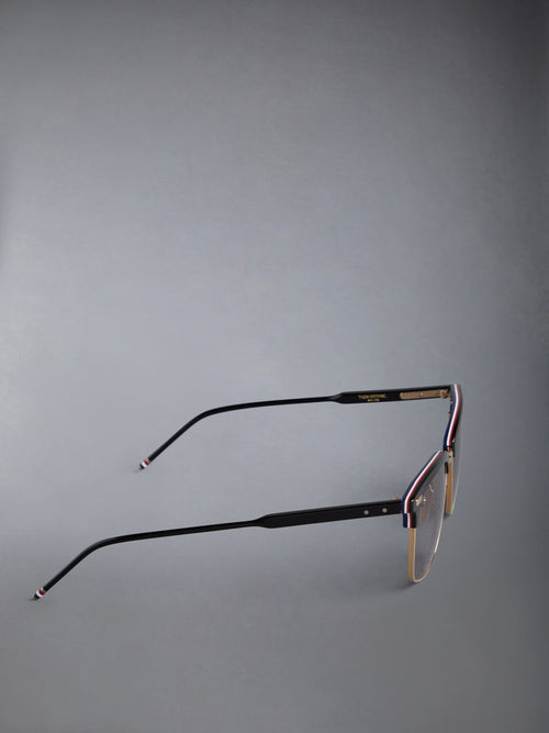 ACETATE AND TITANIUM RECTANGULAR SUNGLASSES