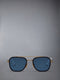 ACETATE AND TITANIUM RECTANGULAR AVIATOR SUNGLASSES - NAVY