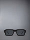 ACETATE RECTANGULAR SUNGLASSES - BLACK