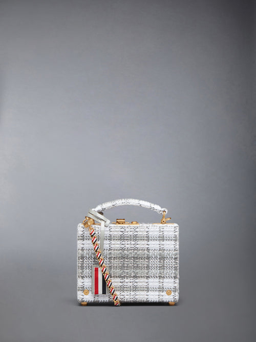 Tartan Tweed Woven Chain Micro Attache Case