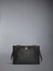 PEBBLE GRAIN DOUBLE ZIP DOCUMENT HOLDER CROSSBODY - BLACK