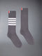 Lightweight Cotton 4-bar Mid Calf Socks - MED GREY