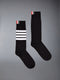 Lightweight Cotton 4-bar Mid Calf Socks - NAVY