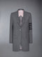 PLAIN WEAVE 4-BAR ELONGATED CLASSIC SPORT COAT - DARK GREY