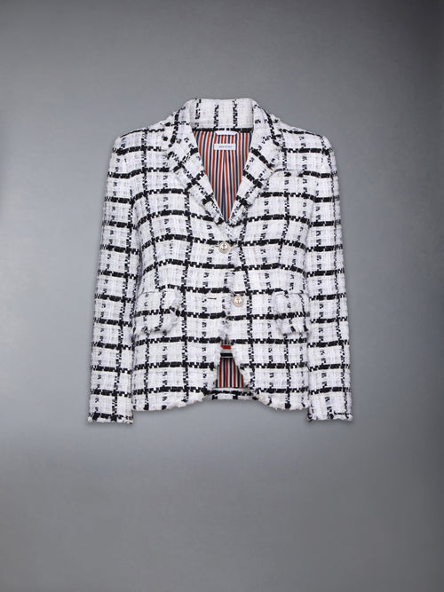 WINDOWPANE CHECK CHIFFON TWEED FRAY SLIM FIT SPORT COAT