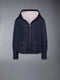 ULTRA LIGHT NYLON TECH DOWN FILL HOOD SHIRT HEM JACKET - NAVY